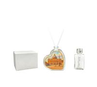Parfum cœur en verre BASILICA SAN PIETRO ROMA avec détails en or dans une boîte cadeau. Bonbonnière mariage, baptême, communion, confirmation, remise de diplôme, anniversaires et cadeaux utiles