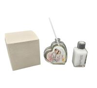 Parfum cœur en verre Sainte Famille avec détails en or dans une boîte cadeau. Bonbonnière mariage, baptême, communion, confirmation, remise de diplôme, anniversaires et cadeaux utiles (Sainte Famille