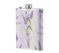 Parfum de lavande de saison, charmant,Flasque de poche plate de 8 oz en acier inoxydable 304, idéale pour les activités de plein air.