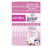 Parfum de linge Lenor Light, 78 lavages (6 x 155g), Fleur de Jasmin, une fraîcheur légère qui dure