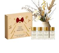 Parfum de Noël "Avent,Compte à rebours pour Noël 4 pièces 2025 | Calendrier du compte à rebours, ensemble de parfums pour femme, pour anniversaire, san, voyage , pendule