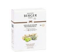 MAISON BERGER - Lot de 2 Recharges Diffuseur Voiture - Système Céramique - Diffusion 4 à 6 Semaines - Parfum Lampe Berger - Fabriqué en France (Terre Sauvage)