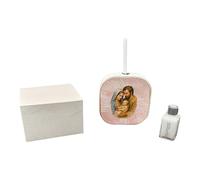 Parfum en simili cuir sacré famille avec détails en or dans une boîte cadeau. Bonbonnière de mariage, baptême, communion, confirmation, remise de diplôme, anniversaires et cadeaux utiles (Sainte