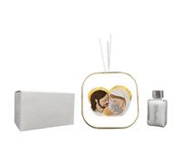 Parfum en simili cuir sacré famille avec détails en or dans une boîte cadeau. Bonbonnière de mariage, baptême, communion, confirmation, remise de diplôme, anniversaires et cadeaux utiles (Sainte