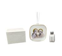 Parfum en simili cuir sacré famille avec détails en or dans une boîte cadeau. Bonbonnière mariage, baptême, communion, confirmation, remise de diplôme, anniversaires et cadeaux utiles (Sainte Famille