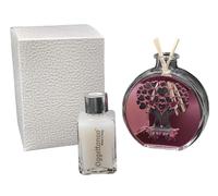 Parfum en verre transparent arbre mains cœur avec application en méthacrylate coloré. Bonbonnières, mariage, baptême, communion, anniversaires et cadeaux utiles, originaux et économiques (ROSA)