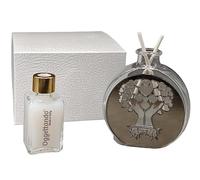 Parfum en verre transparent arbre mains cœur avec application en méthacrylate coloré. Bonbonnières, mariage, baptême, communion, anniversaires et cadeaux utiles, originaux et économiques (BRONZO)
