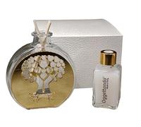Parfum en verre transparent arbre mains cœur avec application en méthacrylate coloré. Bonbonnières, mariage, baptême, communion, anniversaires et cadeaux utiles, originaux et économiques (OR)