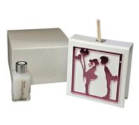 Parfum personnalisé en simili cuir amoureux baiser avec application en méthacrylate coloré. Bonbonnières, mariage, anniversaires et cadeaux utiles, originaux et bon marché (ROSA)