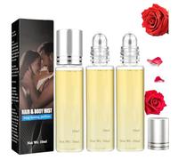 Parfum pheromone pour homme,Parfum Alpha Pheromone,pheromone parfums homme,Eau de Parfume,Parfume Roller Ball pour homme et femme, parfum universel sexy pour rencontres, parfums durable (10ML, 3PC)