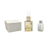 Parfum rectangulaire en verre sanctuaire MEDJUGORJE détails en or dans une boîte cadeau. Bonbonnière de mariage, baptême, communion, confirmation, remise de diplôme, anniversaires et cadeaux utiles