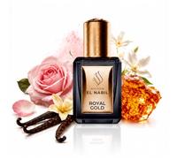 Parfum Royal Gold - Élixir 5ml - Roll-on - Extrait Huile Concentrée - Fragrance Mixte - Rose Vanille, Jasmin & Ambre Miel -Sans Alcool