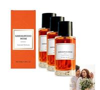 Parfum santal musqué, huile parfumée au bois de santal, vaporisateur de parfum longue tenue, parfum élégant toute la journée aux notes boisées et ambrées,usage quotidien pour tous types de peau (3PCS)