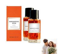 Parfum santal musqué, huile parfumée au bois de santal, vaporisateur de parfum longue tenue, parfum élégant toute la journée aux notes boisées et ambrées,usage quotidien pour tous types de peau (2PCS)
