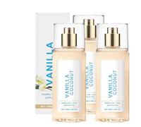 Parfum vanille et coco pour cheveux et corps, 100 ml, parfum léger à l'huile de jojoba, nourrissant et hydratant, durable et non adhésif, pour femme (100 ml, 3 pièces)