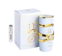 Parfum Yara MOI Blanc Original 100 ml, Parfum Arabe de Longue Durée, Eau de Parfum Importé de Dubaï, Inclut Vaporisateur Rechargeable 5 ml, Fragrance Tropicale et Vibrante, Unisexe (Yara MOI)