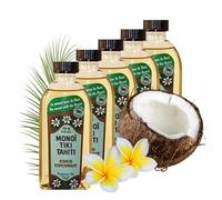 Parfumerie TIKI Coco Tahiti Monoi 120ml - Huile Corps Cheveux Hydratante Nourrissante Parfum Noix de Coco Massage - Soin Naturel Fabrique a Tahiti (Lot de 5)