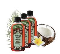 Parfumerie TIKI Coco Tahiti Monoi 120ml - Huile Solaire SPF3 Bronzante Corps Cheveux Hydratante - Parfum Noix de Coco - Fabrique a Tahiti (Lot de 3)