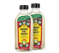 Parfumerie TIKI Monoi Tiare Tahiti 120ml Fleur Incluse - Huile Corps Cheveux Hydratante Nourrissante Massage - Soin Naturel - Fabrique à Tahiti (Lot de 2)