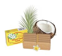 Parfumerie TIKI Savon Monoï Tiaré Tahiti 130g - Savon Végétal Huile de Coco Hydratant Corps Visage - Parfum Exotique - Fabriqué à Tahiti (Lot de 10)