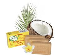 Parfumerie TIKI Savon Monoï Tiaré Tahiti 130g - Savon Végétal Huile de Coco Hydratant Corps Visage - Parfum Exotique - Fabriqué à Tahiti (Lot de 3)