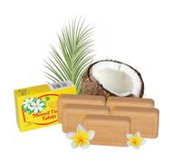Parfumerie TIKI Savon Monoï Tiaré Tahiti 130g - Savon Végétal Huile de Coco Hydratant Corps Visage - Parfum Exotique - Fabriqué à Tahiti (Lot de 5)