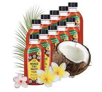 Parfumerie TIKI Tiare Tahiti Monoi 120ml - Huile Solaire SPF3 Bronzante Corps Cheveux Hydratante Nourrissante - Parfum Exotique - Fabrique a Tahiti (Lot de 10)