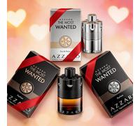 Parfums pour hommes AZZARO WANTED, emballage élégant et coloré (argent/or/noir/bleu), éditions de flacons haut de gamme, parfum léger black