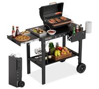 PARGRILL Table de gril d'extérieur, chariot de barbecue pliable avec table d'appoint extractible, support de grille Blackstone, convient pour 43,2 cm ou 56,9 cm, station de préparation de barbecue en