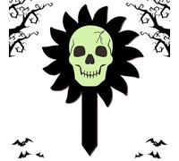 Pari de crâne - Décoration de Jardin en Bois d'halloween, marqueur de Passe d'automne en Plein air | Sacs de Style Vestimentaire de pelouse de Vacances Bol