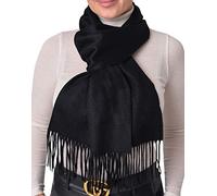 Pari De Luxe Écharpe douce et chaude 100 % cachemire dans de nombreuses couleurs - Écharpe élégante 100 % cachemire pour homme et femme XXL - intemporel et classique - Noir - L