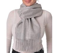 Pari De Luxe Écharpe douce et chaude 100 % cachemire dans de nombreuses couleurs - Écharpe élégante 100 % cachemire pour homme et femme XXL - intemporel et classique - Gris - L