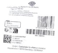 PARI Filtre d'entrée d'air pour compresseur Type 128/130/152 Accessoire(S) 5 pc(s)