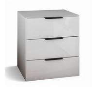 Pari Table de Chevet Moderne avec tiroirs et Beaucoup d'espace de Rangement, Blanche, 46 x 53 x 40 cm (l x H x P)