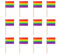 Parieo Lot de 100 cure-dents avec drapeau gay arc-en-ciel Pride LGBT pour cupcakes, cocktails, aliments, bars, gâteaux