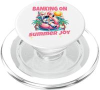 Parier sur la Joie d'Été Astronaute Flamant Design PopSockets PopGrip pour MagSafe