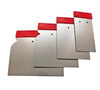 Pariere 9/B/SA Spatule japonaise, Argent/rouge, 50-120 mm, Set de 4 Pièces