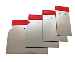 Pariere 9/B/SA Spatule japonaise, Argent/rouge, 50-120 mm, Set de 4 Pièces