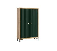 PARII Armoire 2 portes 3 étages 89x140 cm en bois design contemporain Vert bouteille