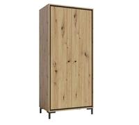 PARII Armoire penderie 2 portes 89x196 cm en bois design contemporain Bois naturel