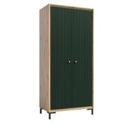 PARII Armoire penderie 2 Portes 89x196 cm en Bois Design Contemporain Vert Bouteille