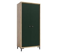 PARII Armoire penderie 2 portes 89x196 cm en bois design contemporain Vert bouteille