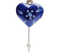 PARIJAT HANDICRAFT Crochet mural en céramique peint à la main en forme de cœur magnifiquement coloré pour clés, chapeau, vêtements, serviette de bain.