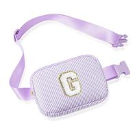 Parima Sac banane pour femme et fille - Lettres - Petit sac banane - Cadeau personnalisé - Cadeau d'anniversaire pour filles et femmes - Sac banane avec lettres, lilas, G