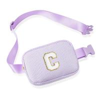 Parima Sac banane pour femme et fille - Lettres - Petit sac banane - Cadeau personnalisé - Cadeau d'anniversaire pour filles et femmes - Sac banane avec lettres, lilas, C