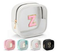 Parima Trousse de toilette transparente - Petite trousse de toilette de voyage avec lettres cadeaux pour amis, filles, sœurs - Personnalisable - Pour filles et femmes, Blanc., Z