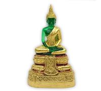 Parintha Buddha Émeraude Wat Phra Kaew 9cm Statue Thaïlandaise Résine Peinte Main Authentique Figurine Bouddha Thaï Décoration Autel Zen Made in Thailand (Été)