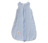 Parintha Gigoteuse Été Bébé 0,5 TOG 6 Mois - Mousseline de Coton Doublée Respirante - Conception Française - Turbulette Légère et Douce (Bleu Pastel, 3-6 Mois H68)