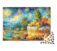 Paris 1000 Piece Sturdy Cardboard Cake Décoration Van Gogh Jigsaw Puzzle Adults Kids Fun Challenging Game Beautiful Home Decor for Family 52x38cm/1000pcs