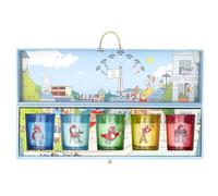 PARIS 2024, CJO6105, Lot de 5 Bougies Mascotte à La Francaise en Coffret, Produit Officiel sous Licence, Senteurs : Bois de santal, Jasmin, Magnolia, Durée de combustion : 5 h